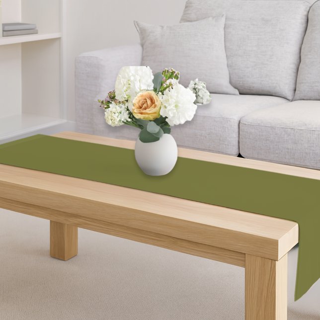 minimal Rustic olive Green Farmhouse christmas Short Table Runner (Creator Uploaded)