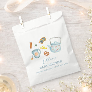 Minimal Rustic Par-Tea Cookie Baby Shower Favour Bags