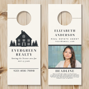 Minimal Rustic Real Estate Agent House Photo Door Hanger