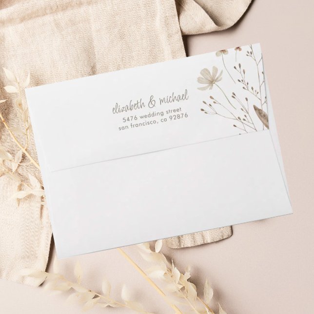 minimal rustic wildflower floral wedding envelope (Creator Uploaded)