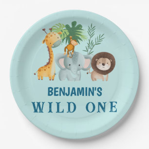 Minimal Safari Wild One birthday party  Paper Plate