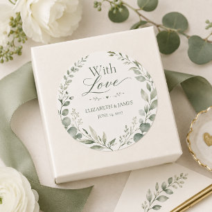 Minimal Sage Green Botanical Wedding Favour labels