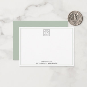 Minimal Sage Green Business Logo Company Name   Card