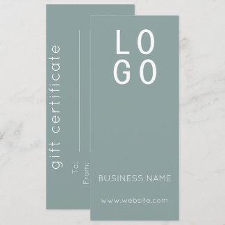MINIMAL SAGE GREEN BUSINESS LOGO GIFT CERTIFICATE