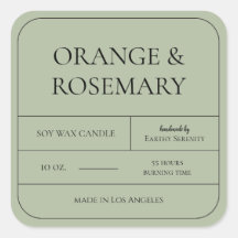 Minimal Sage Green Candle Packaging Label
