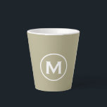 Minimal Sage Green Classic Monogram Latte Mug<br><div class="desc">A simple custom monogrammed design in modern minimalist style with classic block typography in a sage green and white colour palette; a simple clean professional design that can easily be updated with your monogram initial.</div>