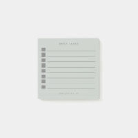 Minimal Sage Green Daily Tasks Planner