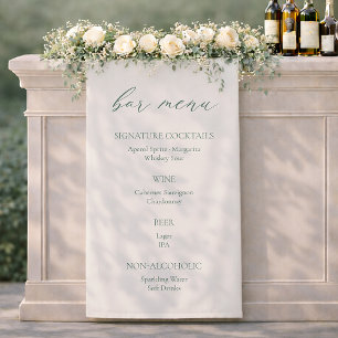 Minimal Sage Green Wedding Bar Menu Sign