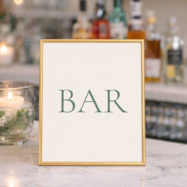 Minimal Sage Green Wedding Bar Sign (Creator Uploaded)