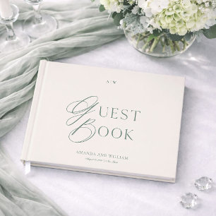 Minimal Sage Green Wedding Guest Book