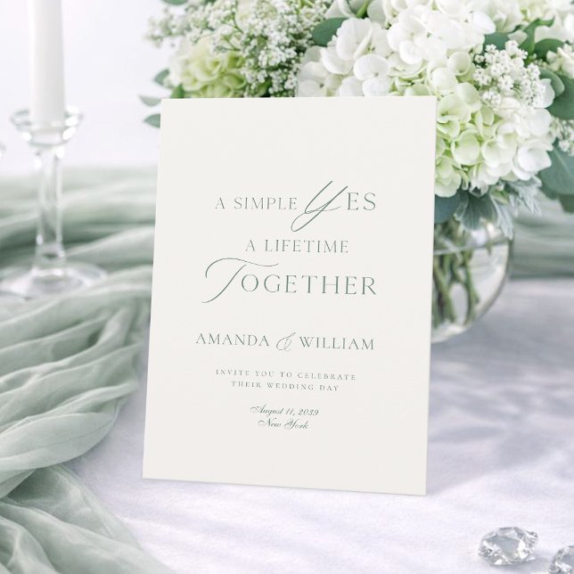 Minimal Sage Green Wedding Invitation (Creator Uploaded)