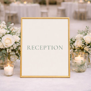 Minimal Sage Green Wedding Reception Sign