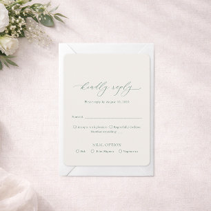 Minimal Sage Green Wedding RSVP Card