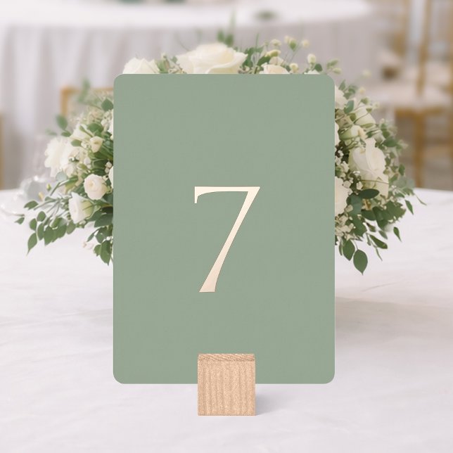 Minimal Sage Green Wedding Table Number (Creator Uploaded)