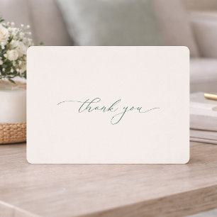 Minimal Sage Green Wedding Thank You Card