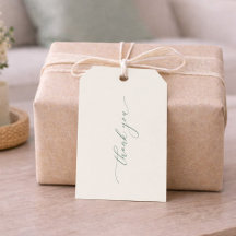Minimal Sage Green Wedding Thank You Favor Tag