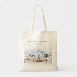 Minimal Salt Lake City Utah Watercolor Wedding Tote Bag