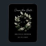 Minimal Save the Date Green Wreath Magnet<br><div class="desc">Minimal Save the Date Green Wreath</div>