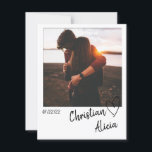 Minimal Save the Date Photo Card<br><div class="desc">Beautiful minimal wedding save the date card with photo and modern calligraphic typography. You can easily change any piece of text and replace the photo. If you want to change fonts,  colours or any other design element,  please click to "Customise futher".</div>