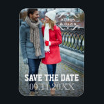 Minimal Save the Date simple wedding photo Magnet<br><div class="desc">Minimalist Save the Date simple wedding photo flexible magnet featuring the words “Save the Date” and your date, your names in a vintage decorative frame and your coloured photo. This modern design is perfect for your Save the Date announcement. It is a completely customisable template design perfect for a contemporary...</div>