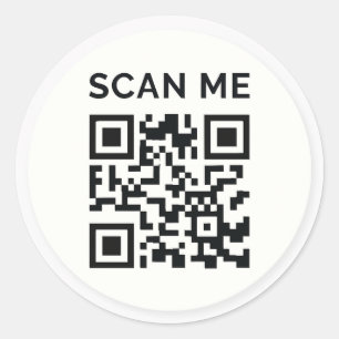 Minimal scan me QR code sticker