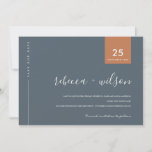 MINIMAL SCANDI MODERN BLUE GREY RUST TYPOGRAPHY SAVE THE DATE<br><div class="desc">If you need any further customisation please feel free to message me on yellowfebstudio@gmail.com.</div>