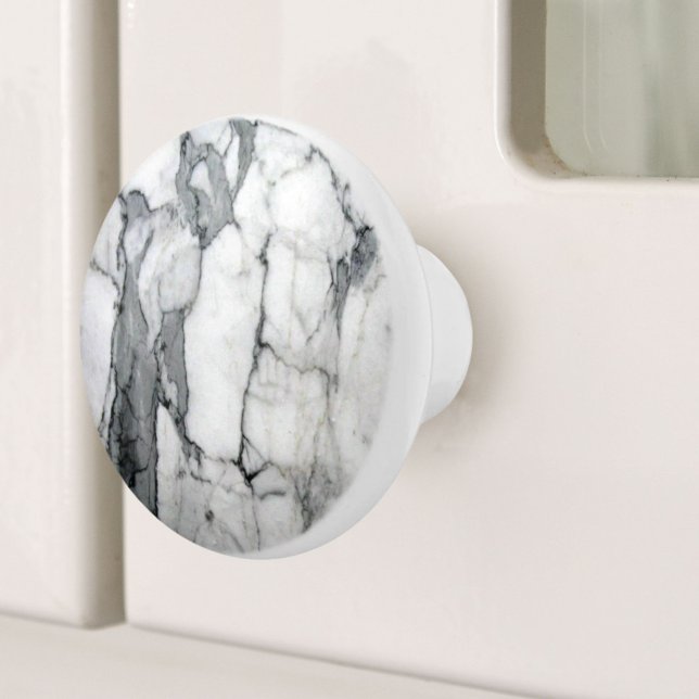 minimal scandinavian modern chic grey white marble ceramic knob (minimal scandinavian modern chic grey white marble ceramic knob)