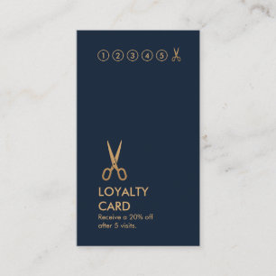 Minimal Scissors Hair Stylist Vertical LoyaltyCard Business Card
