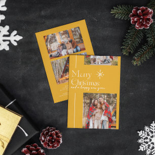 Minimal Scrapbook   Christmas Holiday 3 Photo Card