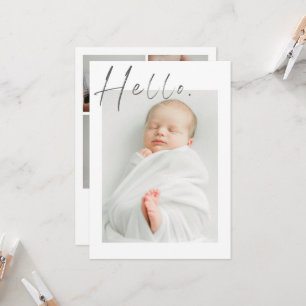 Minimal Script Baby Annoucement Card