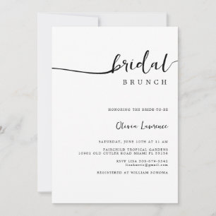 Minimal Script Bridal Brunch Invitation
