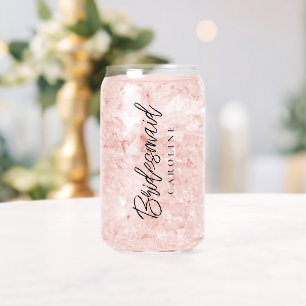 Minimal Script Bridesmaid Custom Stylish Gift Can Glass