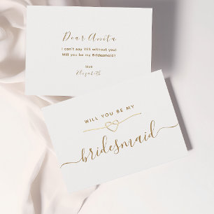 Minimal Script Bridesmaid Proposal Card
