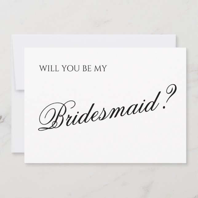 Minimal Script Bridesmaid Proposal Invitation (Front)