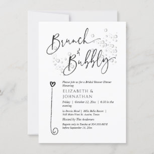 Minimal Script Brunch And Bubbly Invitation