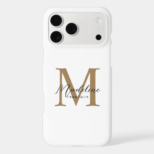 Minimal Script Calligraphy Gold Monogram White