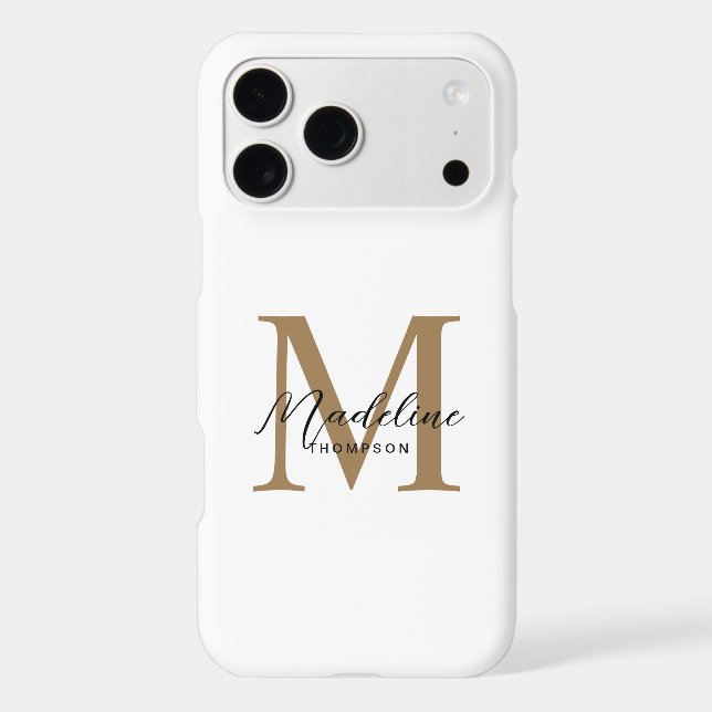 Minimal Script Calligraphy Gold Monogram White (Back)