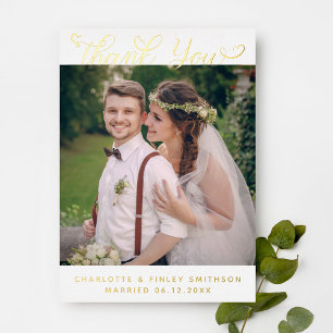 Minimal Script Chic Personalised Wedding Thank You