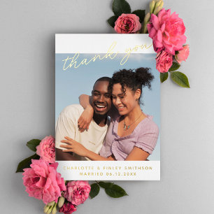 Minimal Script Chic Personalised Wedding Thank You