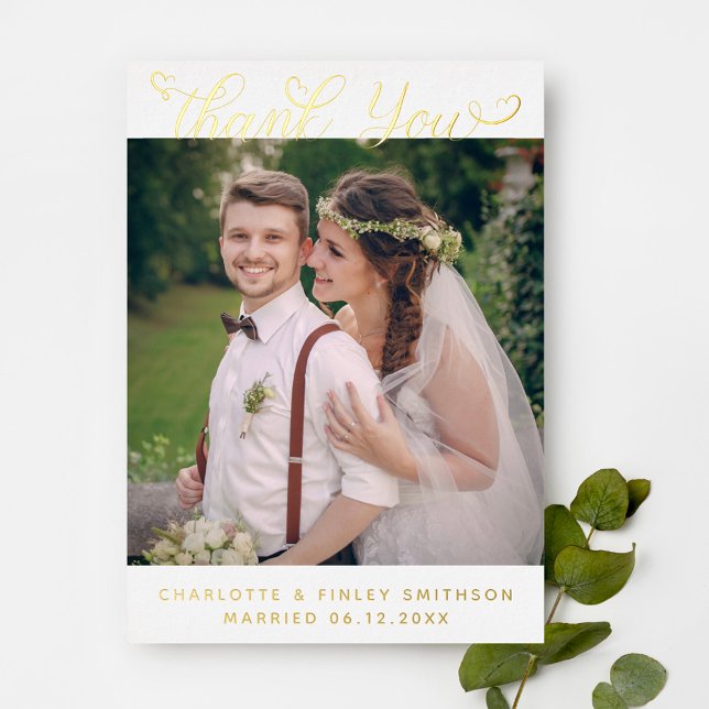 Minimal Script Chic Personalised Wedding Thank You (Creator Uploaded)