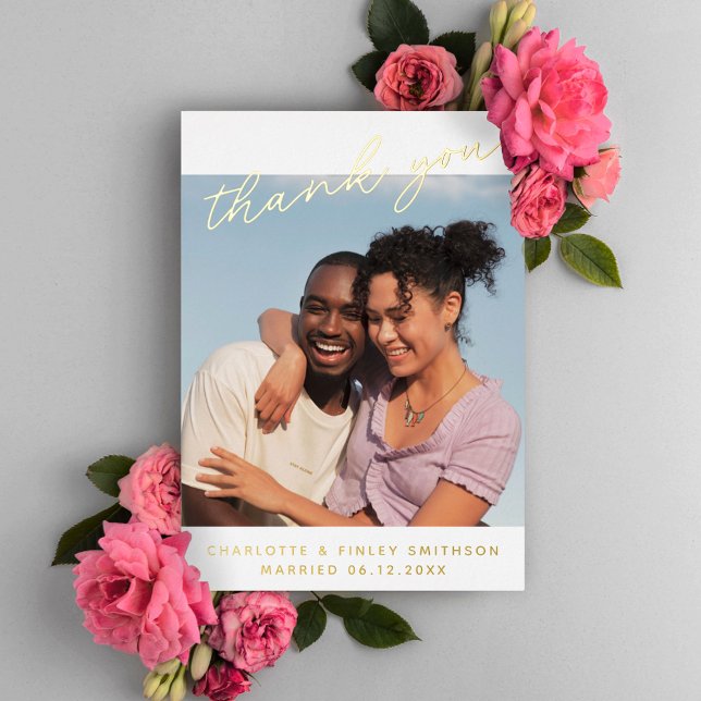 Minimal Script Chic Personalised Wedding Thank You (Creator Uploaded)