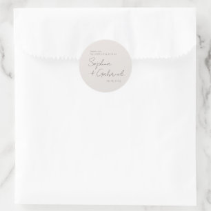 Minimal Script Classic Round Sticker