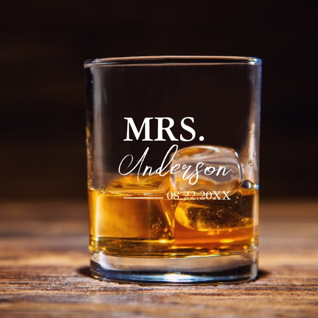 Minimal Script Custom Wedding Whiskey Glass (Creator Uploaded)