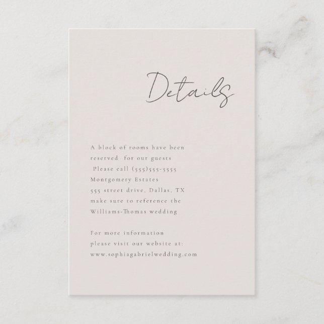 Minimal Script Details Enclosure Card (Front)