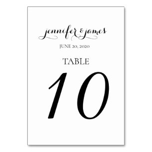 Minimal Script Elegant Names Wedding Table Number