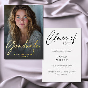 Minimal Script Graduation Photo Announcement