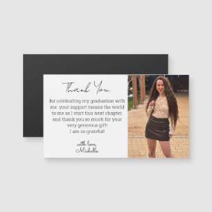 minimal script graduation photo thank you magnet