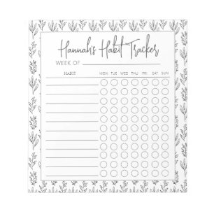 Minimal Script Habit Tracker Notepad