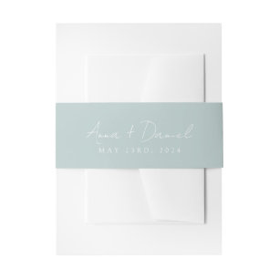 Minimal Script Handwriting Coordinate Invitation Belly Band