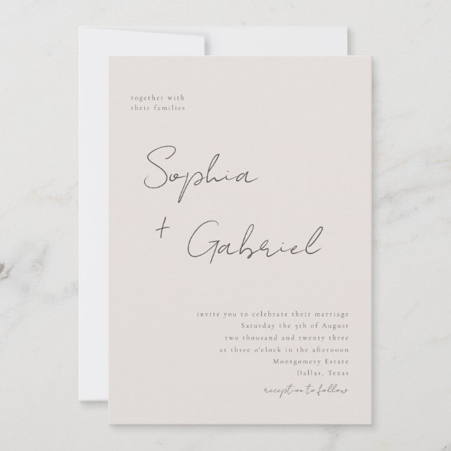 Minimal Script Invitation (Front)